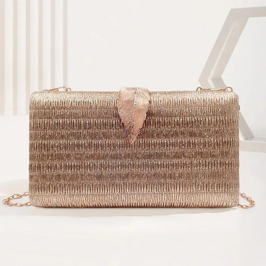 Chokore Chokore Shimmery Leaf Clutch/Handbag (Champagne) 