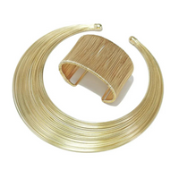 Chokore Chokore Golden Wire Choker and Bracelet Set