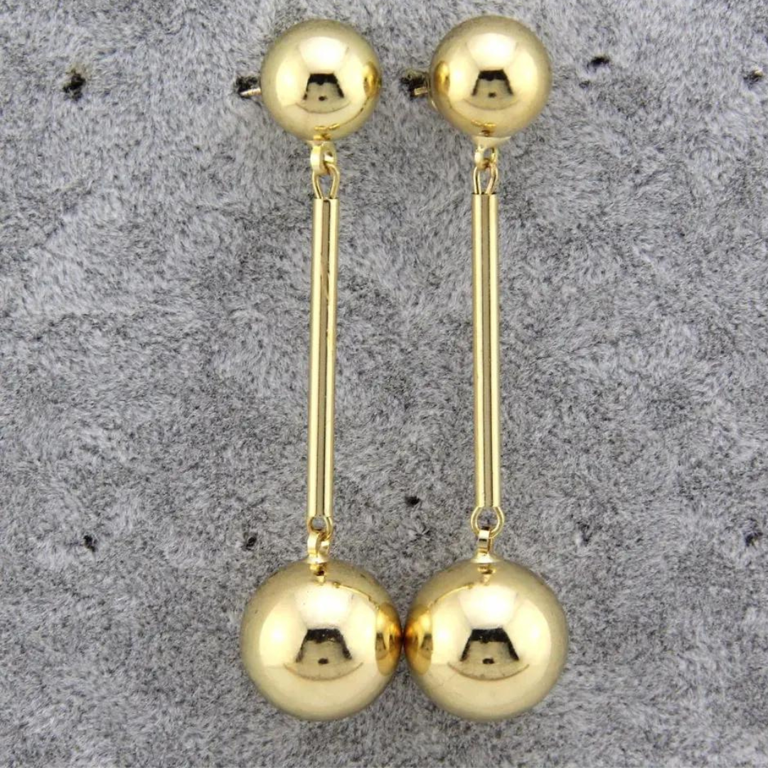 Chokore Golden Ball Drop Earrings