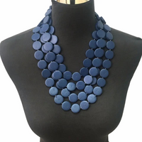 Chokore Chokore Bohemian Necklace with Wooden Beads (Blue)