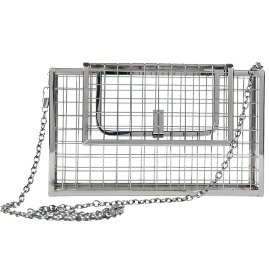 Chokore Metallic Cage Handbag (Silver)