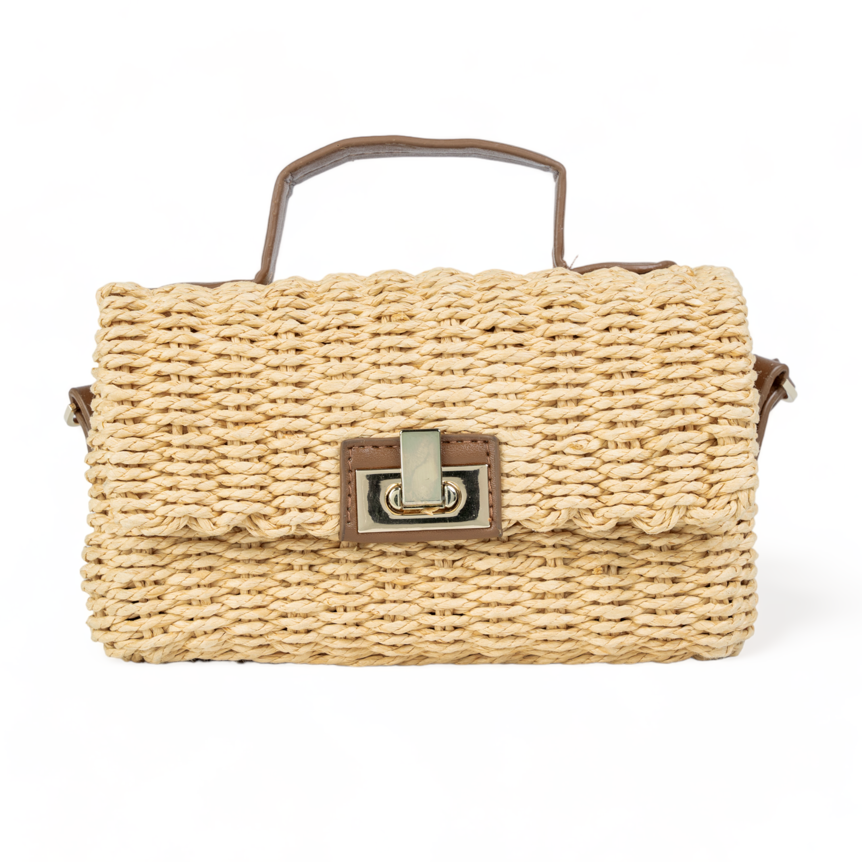 chokore Chokore Rattan Woven Box Bag (Camel)