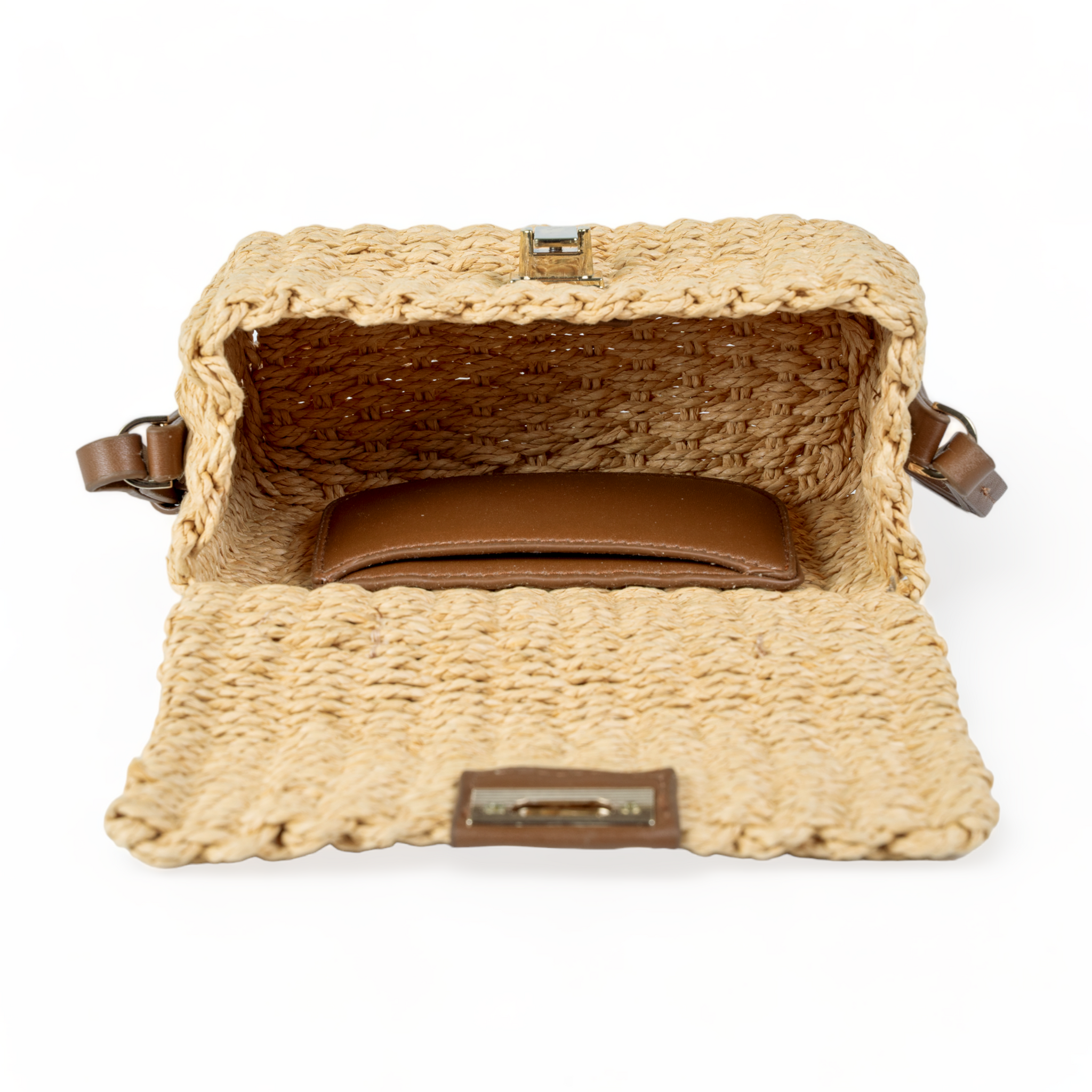 Chokore Rattan Woven Box Bag (Camel)