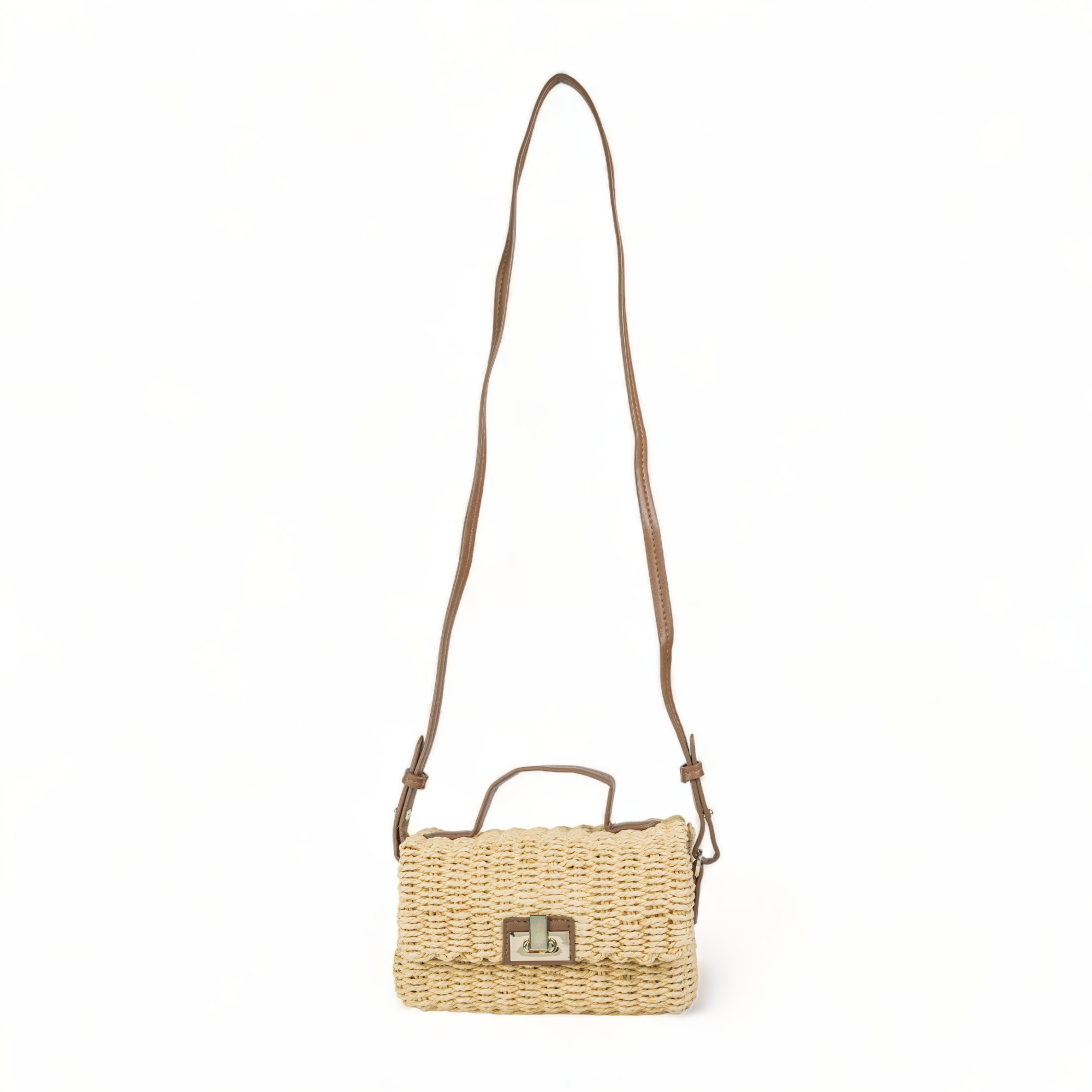 chokore Chokore Rattan Woven Box Bag (Camel)