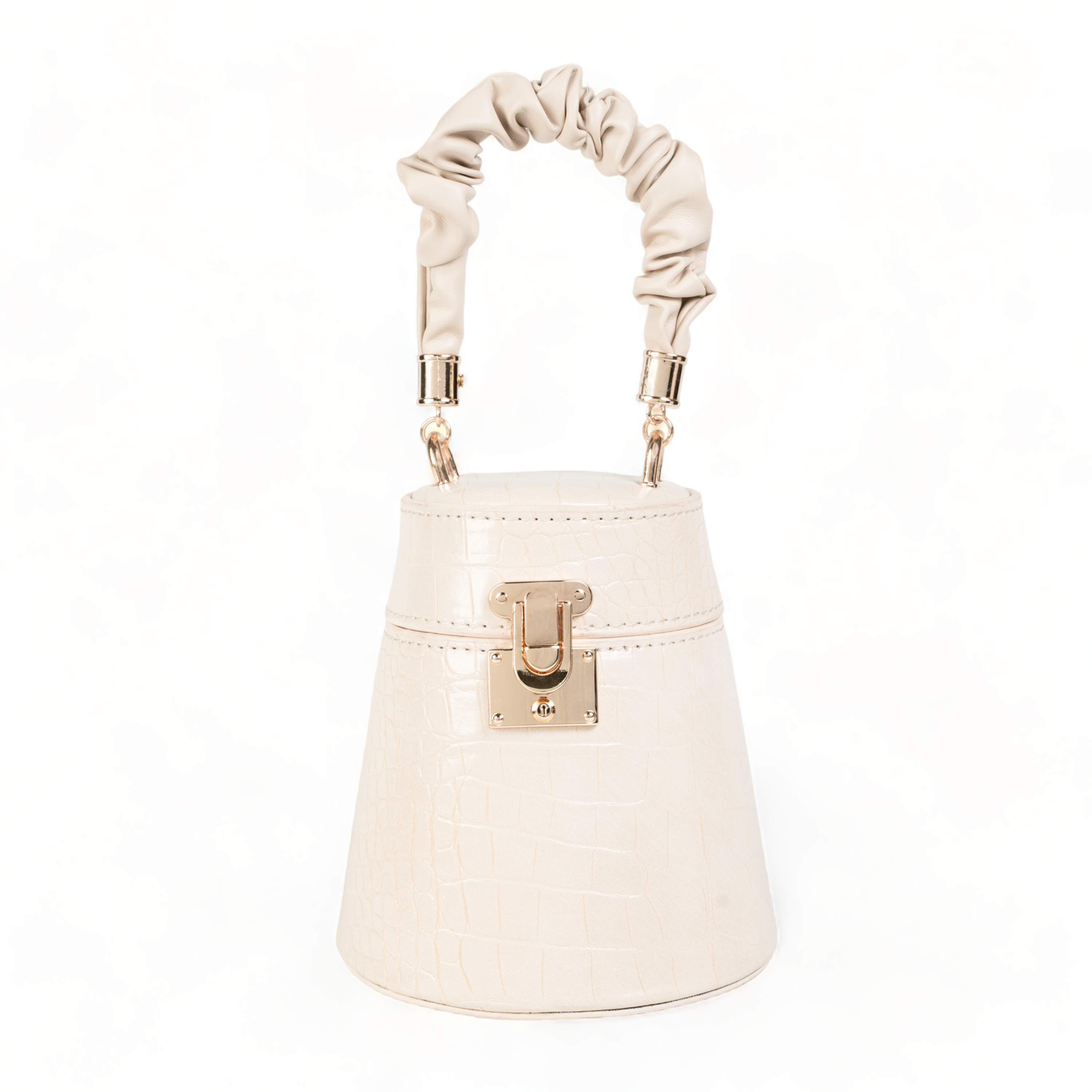 chokore Chokore Crocodile Pattern Mini Bucket Bag (Beige)