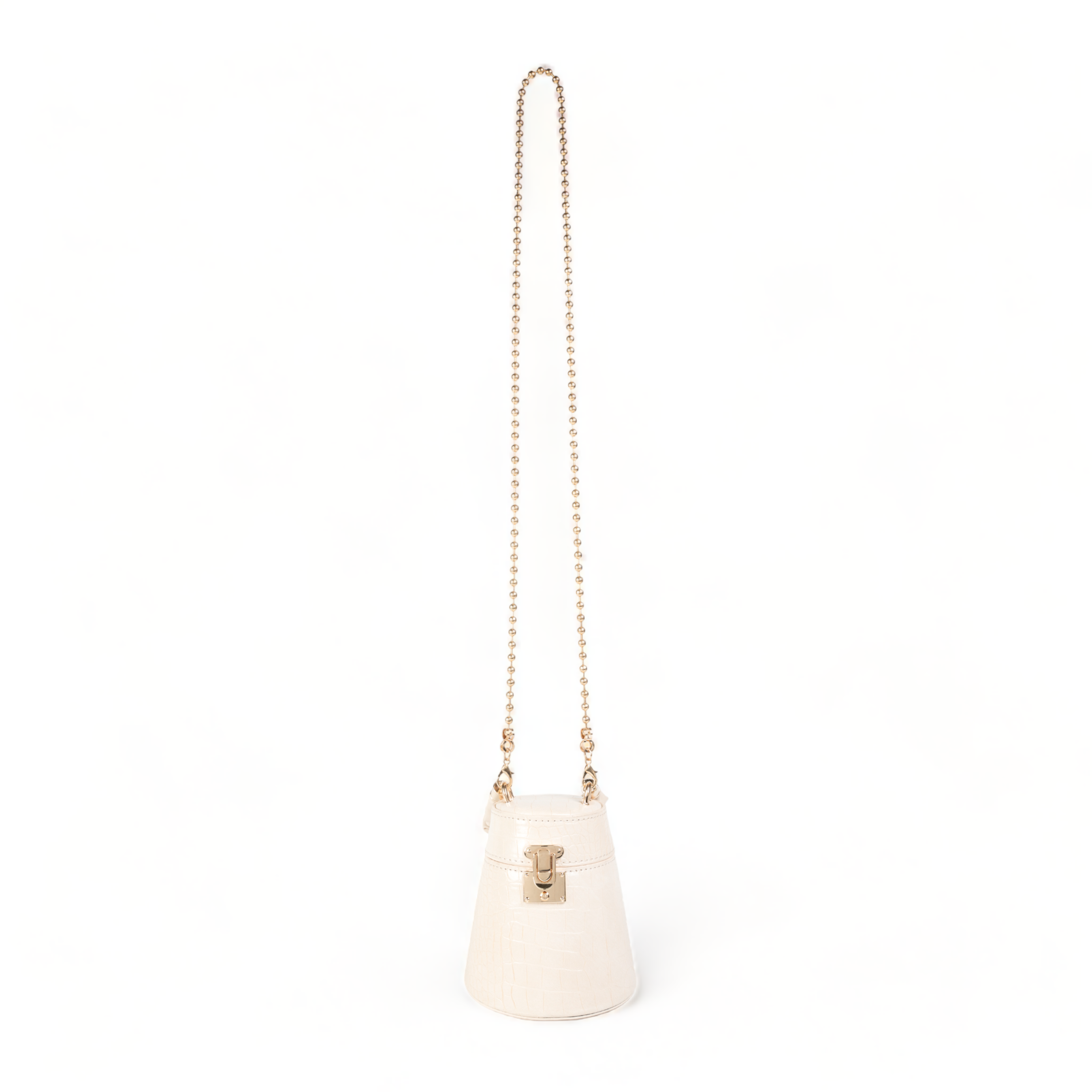 chokore Chokore Crocodile Pattern Mini Bucket Bag (Beige)