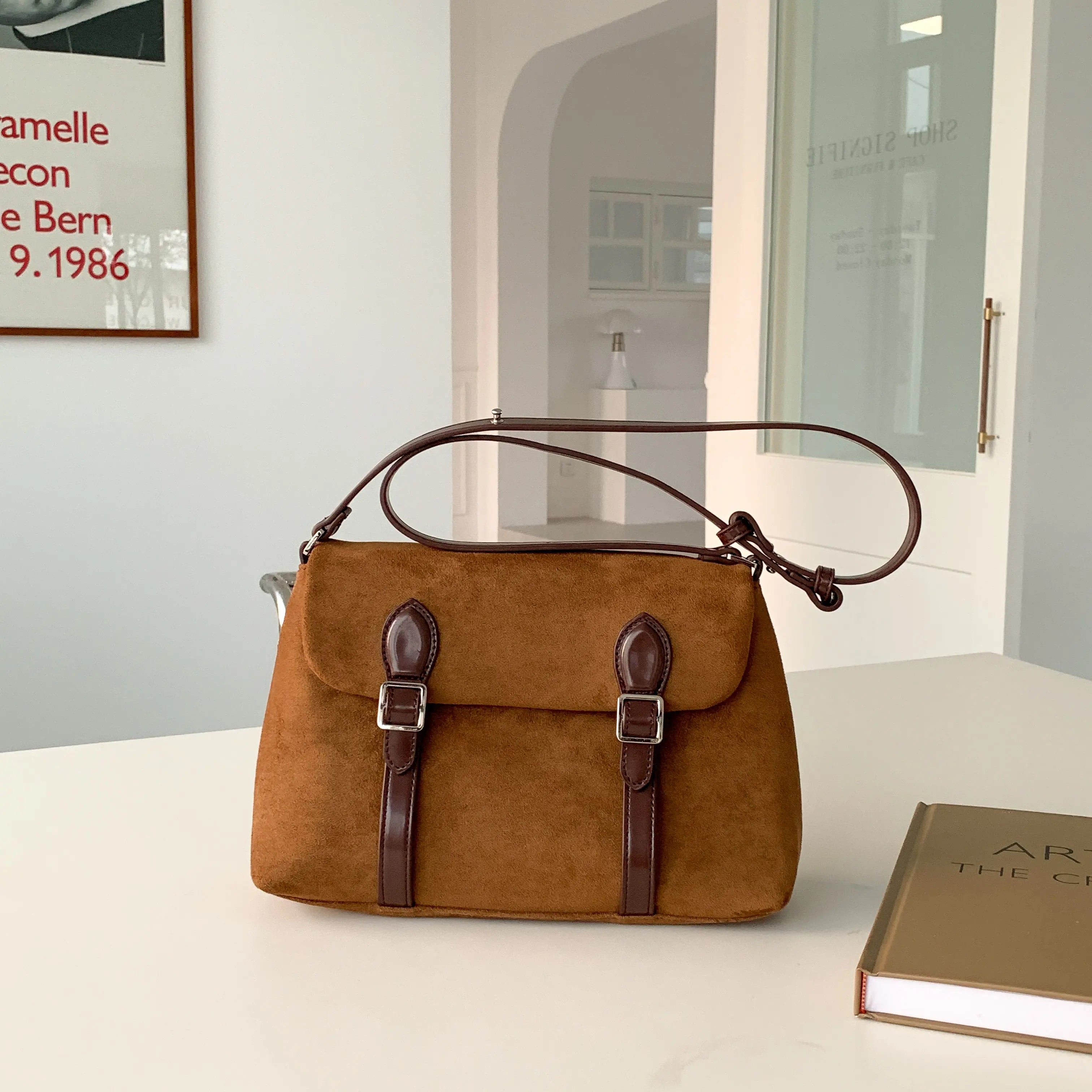 chokore Chokore Suede Vintage Shoulder Bag (Brown)