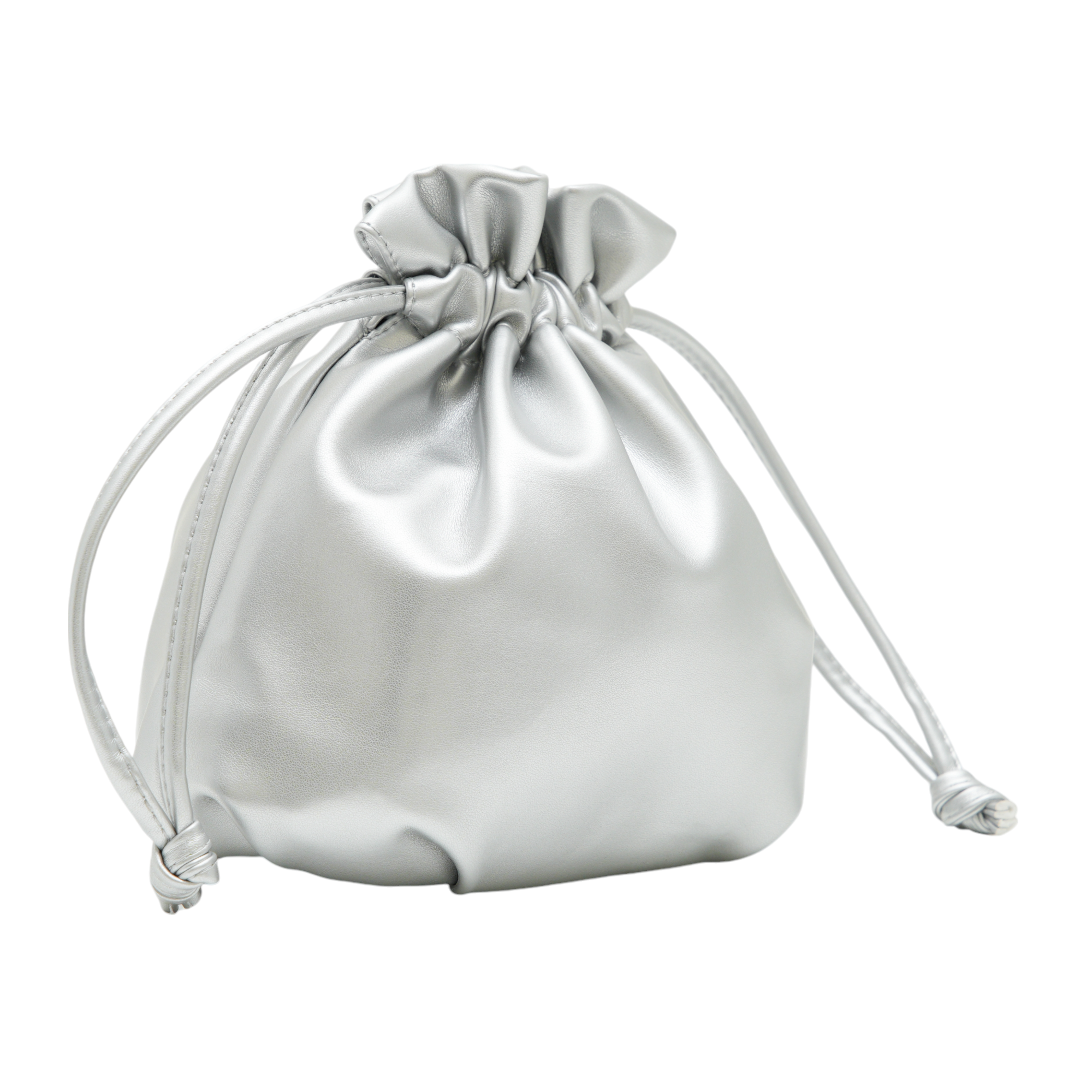 chokore Chokore Vegan Leather Metallic Potli Bag (Silver)