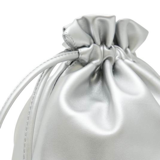 Chokore Chokore Vegan Leather Metallic Potli Bag (Silver) 