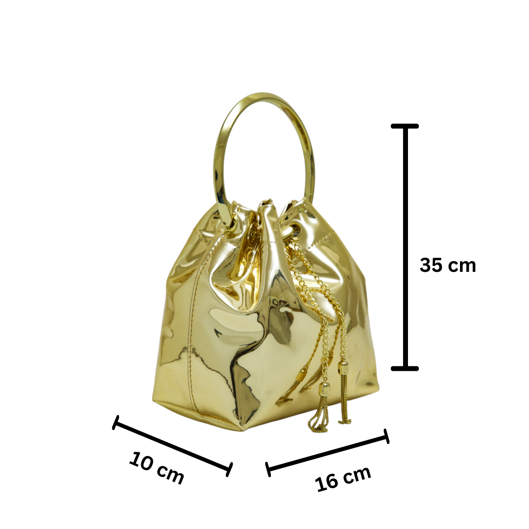 chokore Chokore Gold Tassel Potli Bag (Golden)