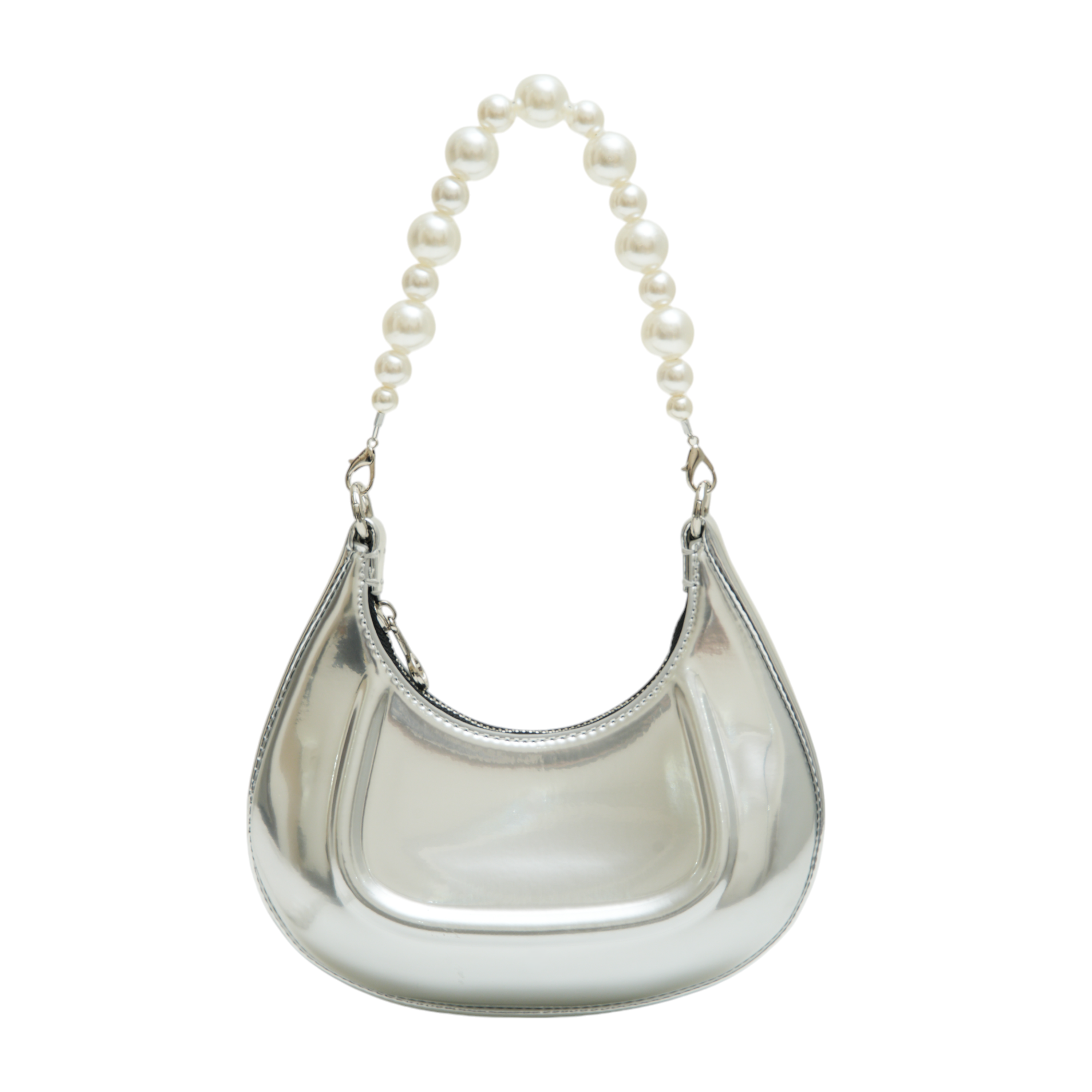 chokore Chokore Metallic Half Moon Bag (Silver)
