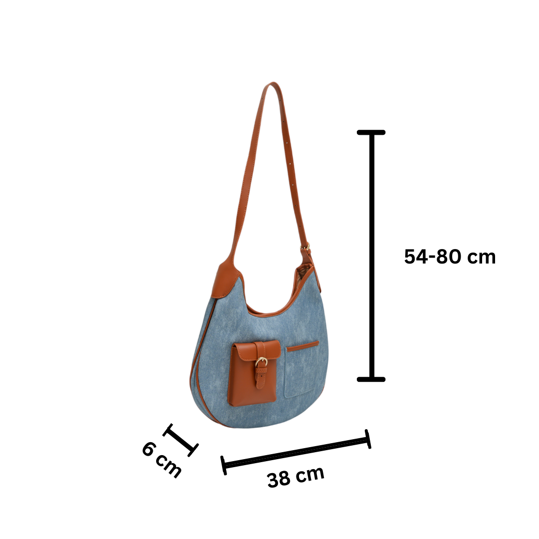 chokore Chokore Faux Denim Retro Hobo Bag (Blue)