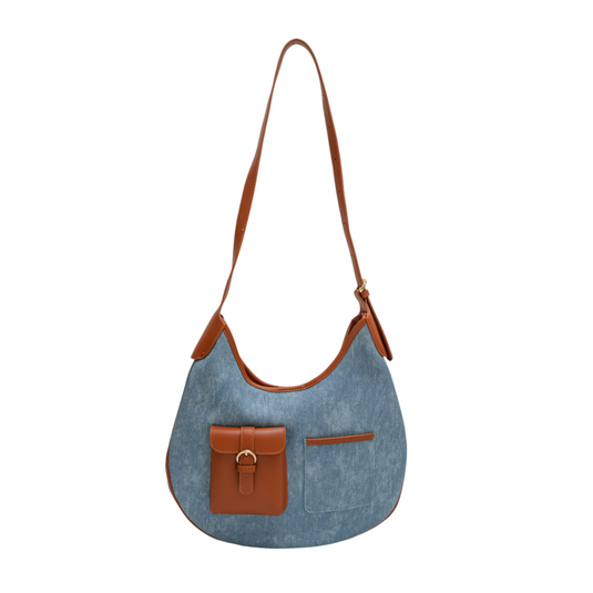 Chokore Chokore Faux Denim Retro Hobo Bag (Blue) 