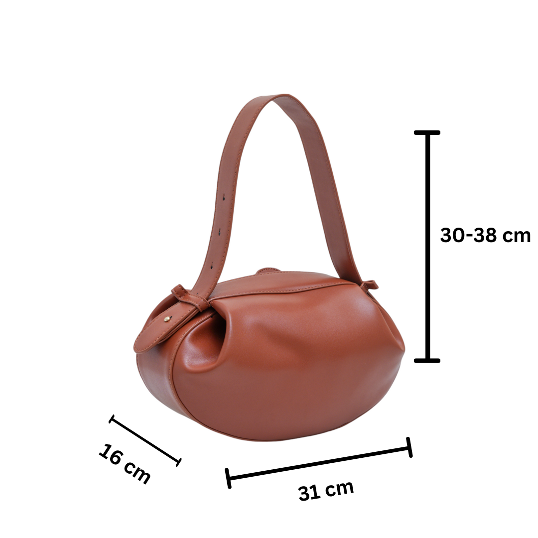chokore Chokore Clutch Shoulder Round Hobo Bag (Brown)