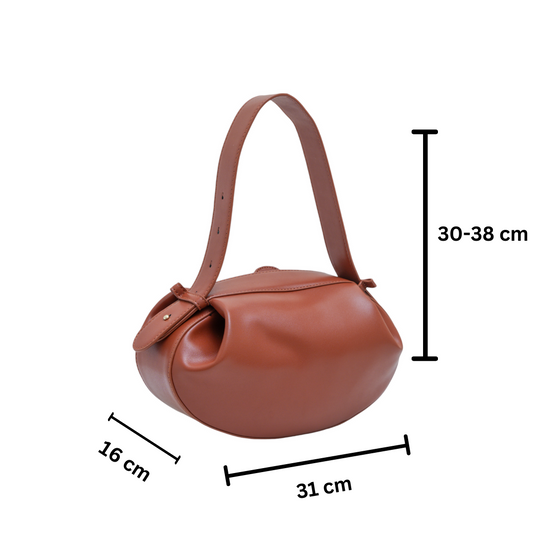 Chokore Chokore Clutch Shoulder Round Hobo Bag (Brown) 