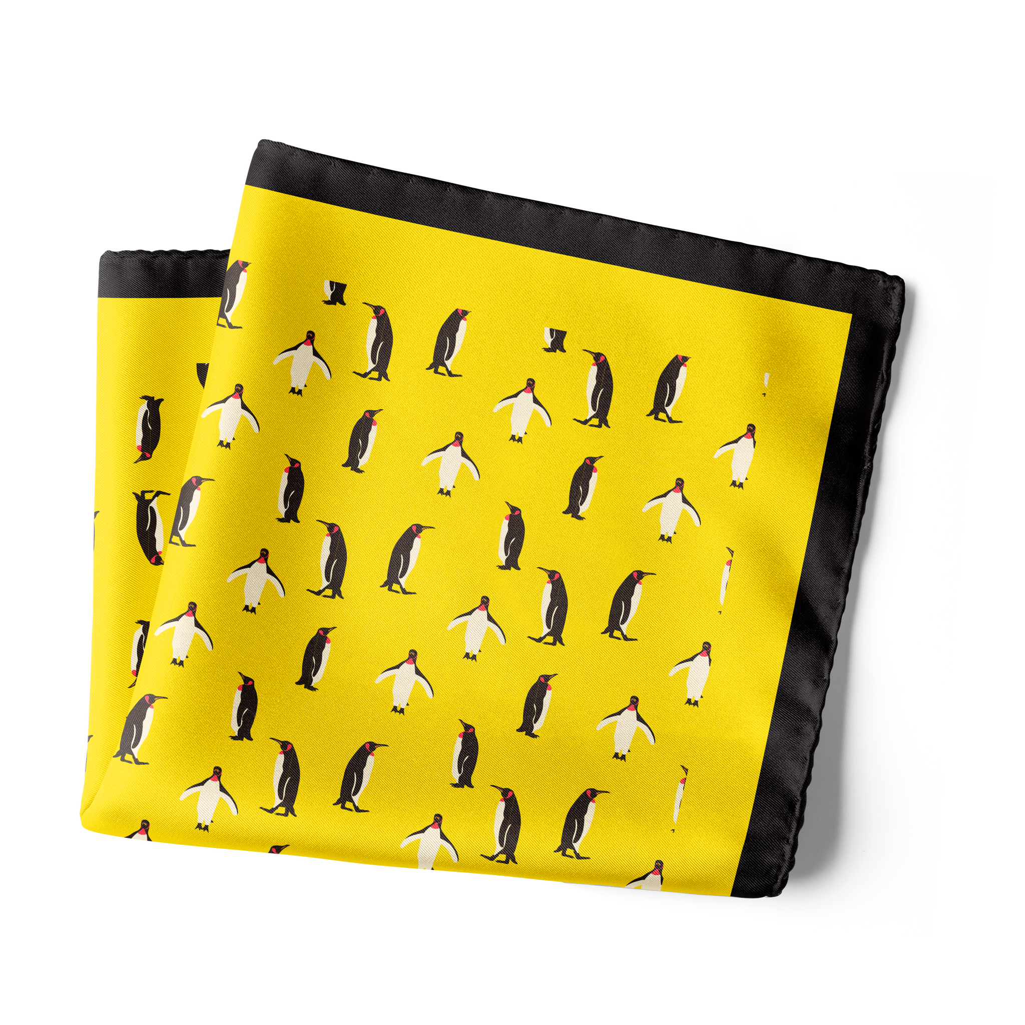 Chokore Yellow Baby Penguin Silk Pocket Square - Wildlife Range