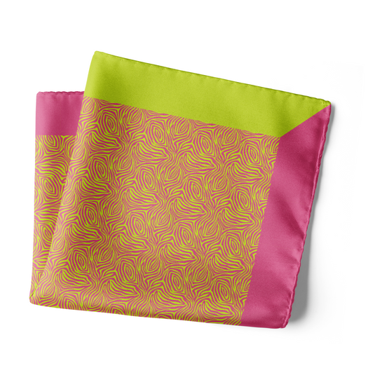 Chokore Green & Purple Zebra Silk Pocket Square from the Wildlife range
