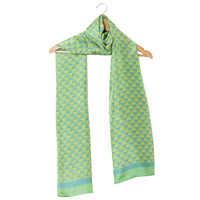Chokore Printed Mehandi Green & Yellow Silk Stole for Women