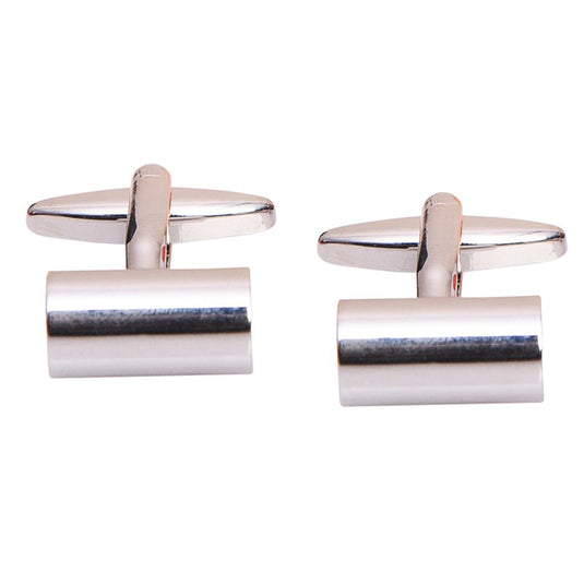 Barrel Silver Cufflinks – Streamlined Sophistication
