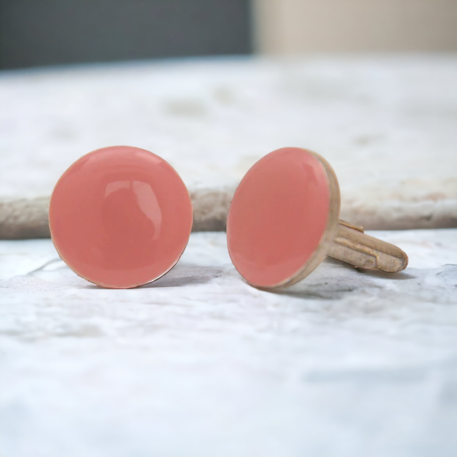 Chokore Old Rose Pink color Round shape Cufflinks