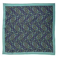 Chokore Chokore Sea Green and Blue Silk Pocket Square from Indian at Heart collection