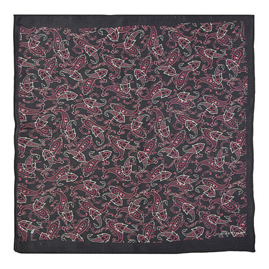 Chokore Black and Rose Pink Silk Pocket Square from Indian at Heart collection