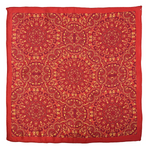 Chokore Chokore The Big Blue Necktie Chokore Red & Orange Silk Pocket Square from Indian at Heart collection