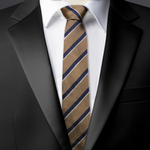 Chokore Boundaries (Blue) - Pocket Square Chokore Repp Tie (Tan) Necktie
