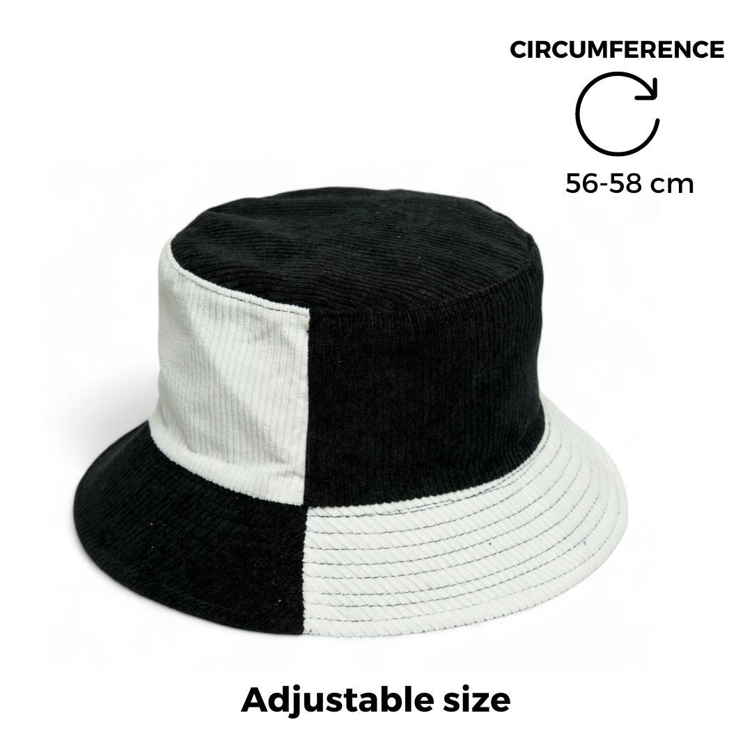 Chokore Double Tone Reversible Corduroy Bucket Hat (White)