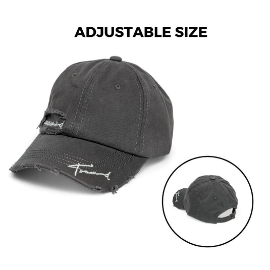 Chokore Ripped Denim Baseball Cap (Dark Gray)