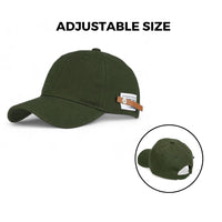 Chokore Chokore Curved Brim Leather Label Baseball Cap (Army Green)