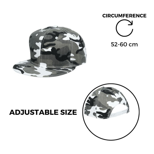 Chokore Camouflage Flat Brim Baseball Cap (Gray)