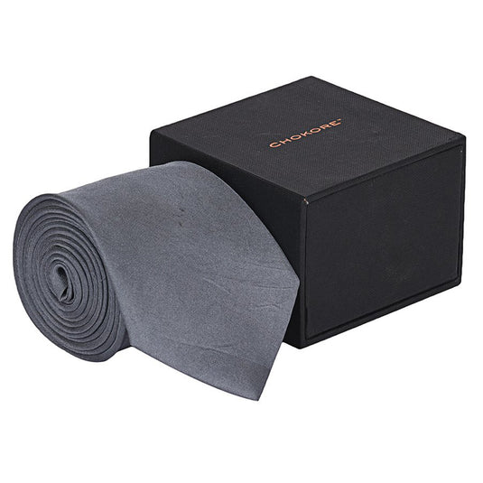 Dark Grey Silk Necktie - Solids Collection