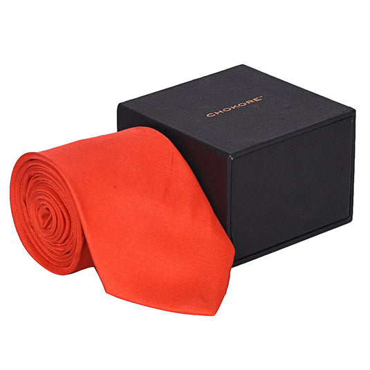 Chokore Red Color Silk Tie for men