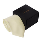 Chokore Chokore Brown & Yellow Pocket Square - Plaids line Chokore Off White Silk Tie - Solids line