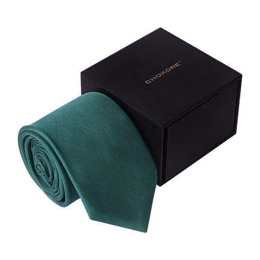 Chokore Deep Sea Green Silk Necktie - Solids Collection