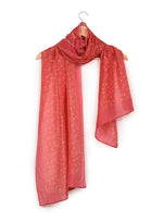 Chokore Chokore Gold and Burgundy Cufflinks Printed Red & Orange Silk Stole for Women