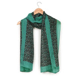 Chokore Printed Mauve and Lime Green Silk Stole for Women Printed Black & Sea Green Silk Stole for Women