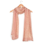 Chokore  Printed Pink & Off White Silk Stole for Women