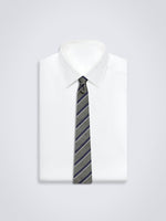Chokore Stripes (Navy, Blue & Silver) - Necktie Repp Tie (Olive) - Necktie