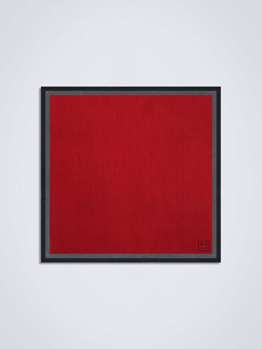 Garnet Red Eri Silk Pocket Square - Premium Handcrafted