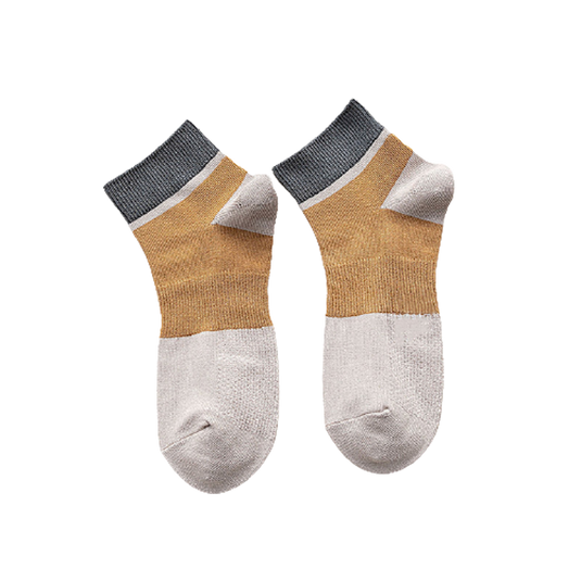 Chokore Beige And Yellow Ankle Bamboo Socks