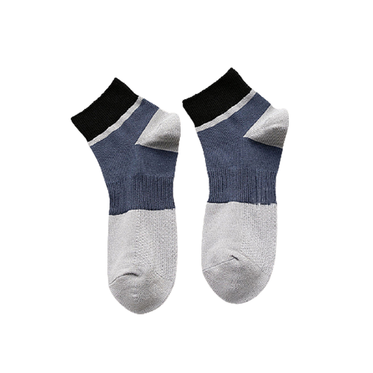 Chokore Light Grey And Navy Blue Ankle Bamboo Socks