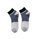 Chokore Chokore Light Grey And Navy Blue Ankle Bamboo Socks 