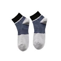 Chokore Chokore Light Grey And Navy Blue Ankle Bamboo Socks