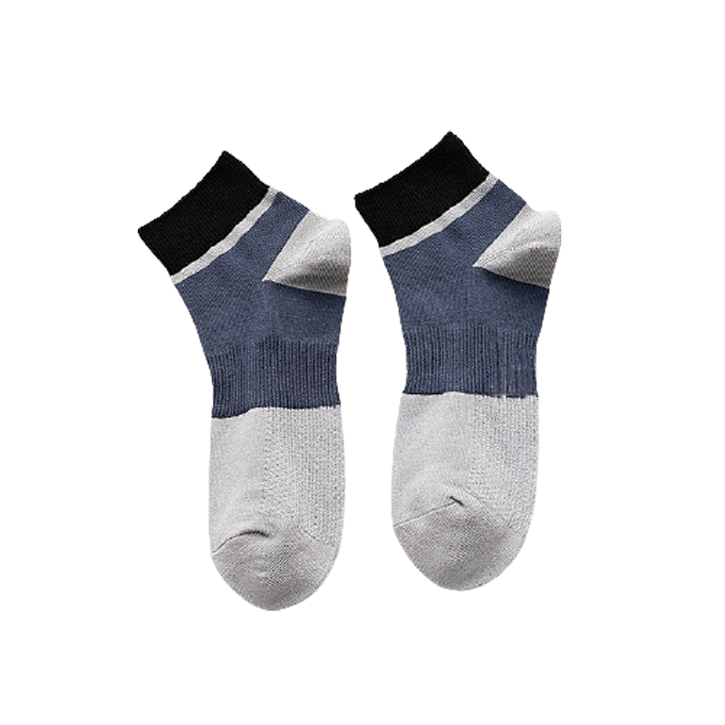 Chokore Light Grey And Navy Blue Ankle Bamboo Socks