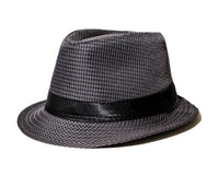 Chokore Chokore Fedora Hat in Houndstooth Pattern (Dark Grey)