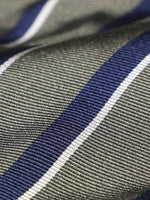 Chokore Stripes (Navy, Blue & Silver) - Necktie Repp Tie (Olive) - Necktie