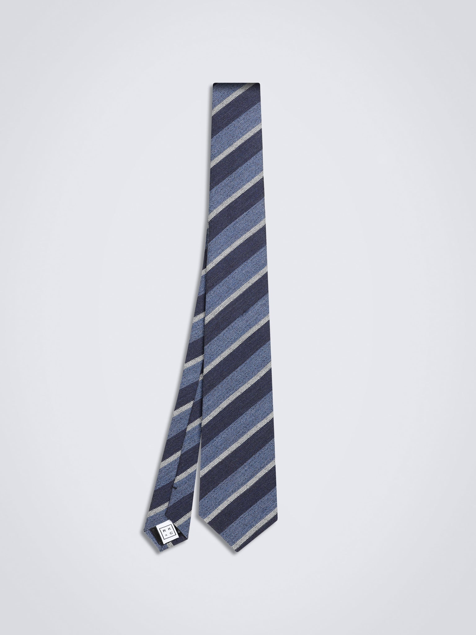 Stripes (Navy, Blue & Silver) - Necktie