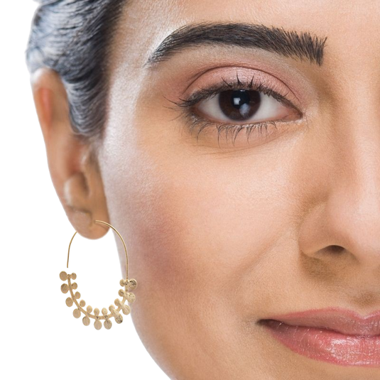 Textured Hoops with Filigree, Gold plated. Handmade